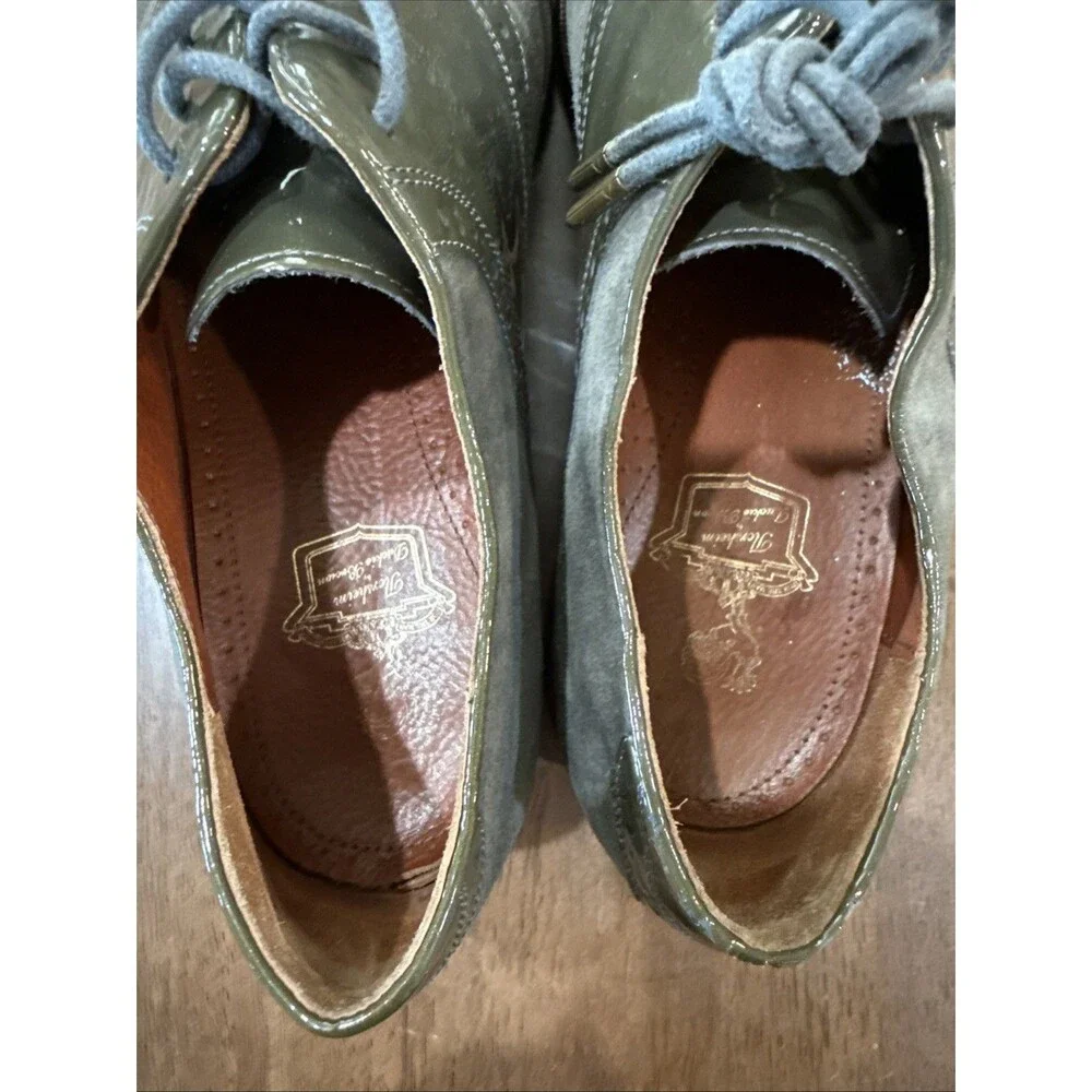 Florsheim by Duckie Brown Olive Suede & Patent Cap Toe OxfordsMen's Size 10.5D
